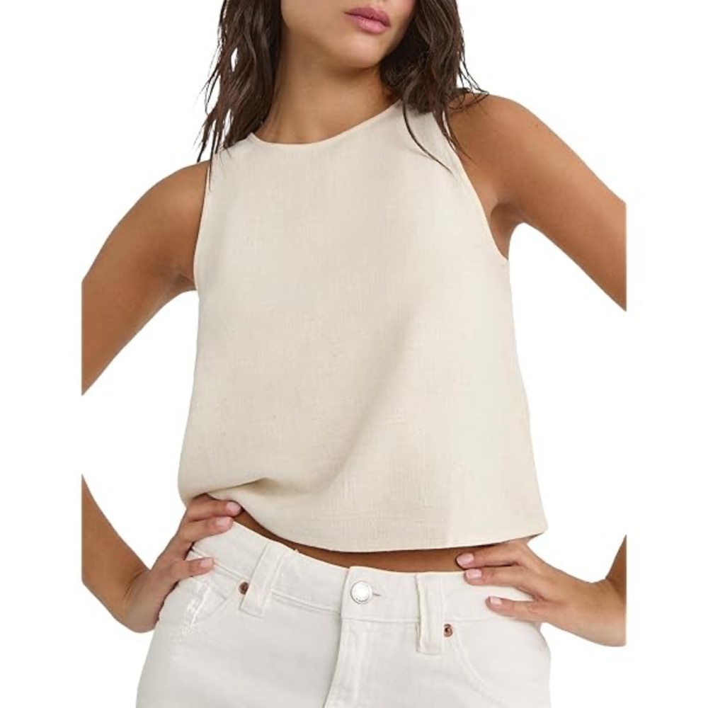 Elegant Cream Sleeveless Top